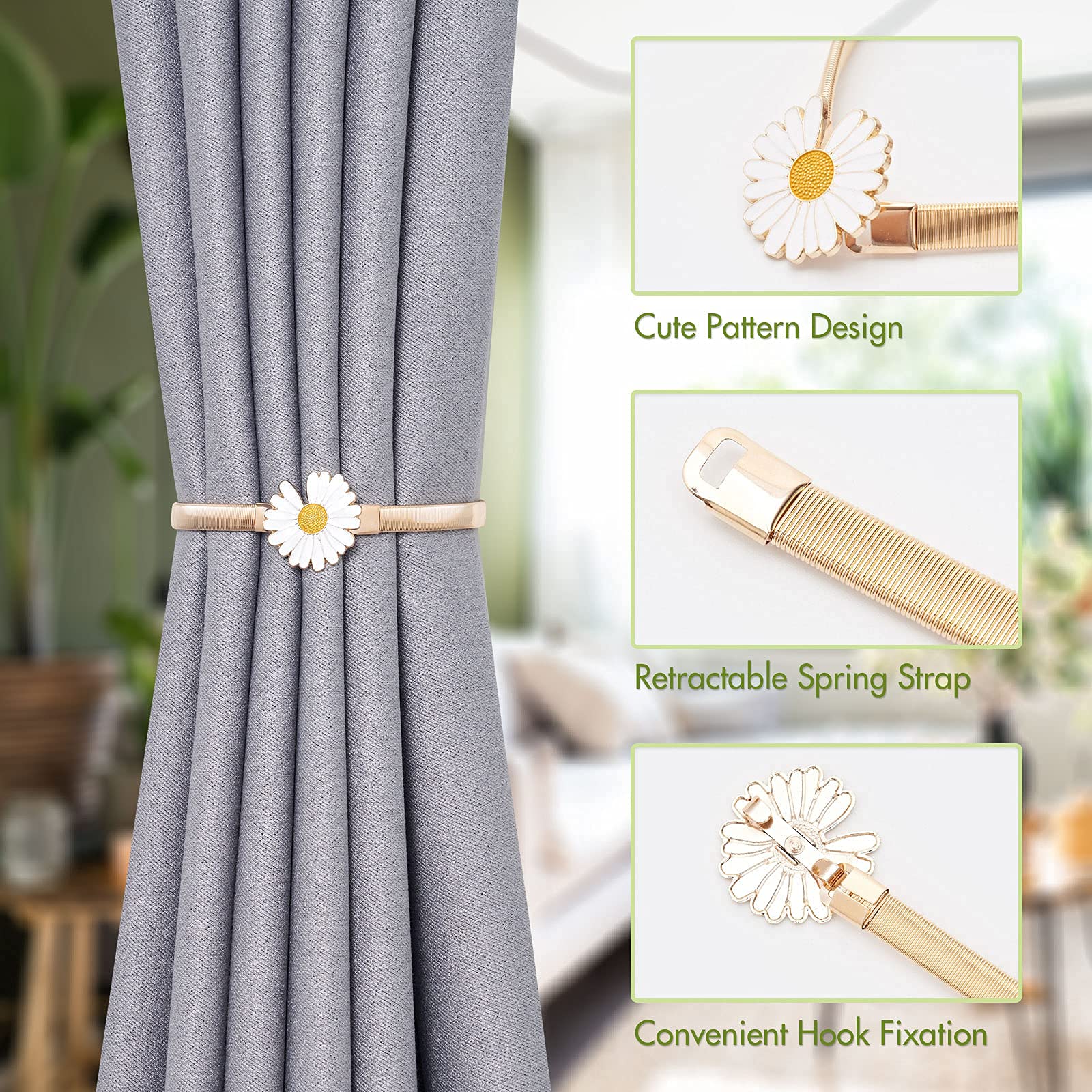 HASTHIP 2PCS Curtain Tiebacks Adjustable Decorative Alloy Drape Holdbacks Modern Simple Style Curtain Holders Tieback Wall for Window Drapery HASTHIP 2PCS Curtain Tiebacks Adjustable Decorative Alloy Drape Holdbacks Modern Simple Style Curtain Holders Tieback Wall for Window Drapery